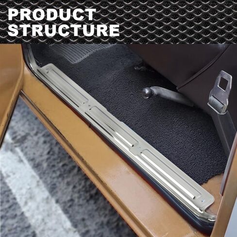 Stainless Door Sill Plates Pair Compatible with Chevy C10 GMC Truck Chrome 1967-1972 in Saudi Arabia