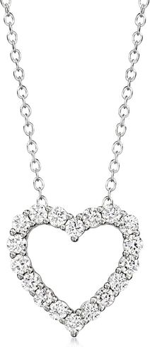 Ross-Simons 0.50 ct. t.w. Lab-Grown Diamond Heart Pendant Necklace in Sterling Silver in Saudi Arabia