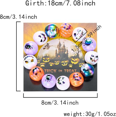 Chunky Wooden Halloween Beads Stretch Bracelets Scary Eyeball Bat Pumpkin Beaded Bracelets Horror Halloween Party Costume Cosplay Jewelry Gifts in Saudi Arabia