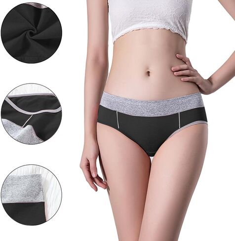 Womens Underwear Cotton Mid Waist Panties Full Coverage Stretch Briefs Soft Breathable Ladies Underwear Multipack in Saudi Arabia