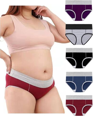 Womens Underwear Cotton Mid Waist Panties Full Coverage Stretch Briefs Soft Breathable Ladies Underwear Multipack in Saudi Arabia