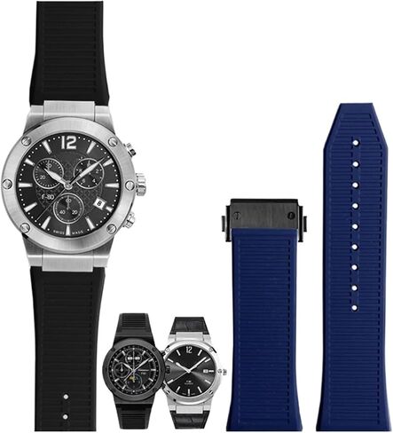 Fit For Ferragamo Sports Series Three Eyes F80 F-80 Rubber Silicone Men's Notched Folding Buckle Waterproof Watch Strap Watchband in Saudi Arabia