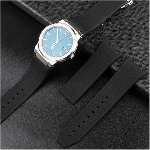 Fit For Ferragamo Sports Series Three Eyes F80 F-80 Rubber Silicone Men's Notched Folding Buckle Waterproof Watch Strap Watchband in Saudi Arabia