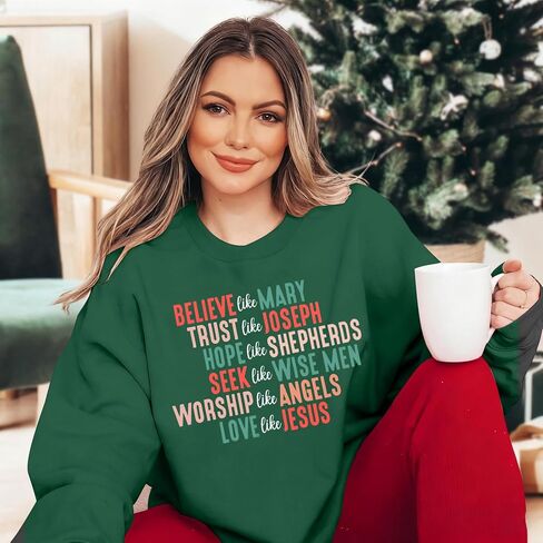 KIDDAD Christian Sweatshirts for Women Oversized Jesus Sweatshirt Love like Jesus Pullover Bible Verse Inspirational Tops in Kuwait