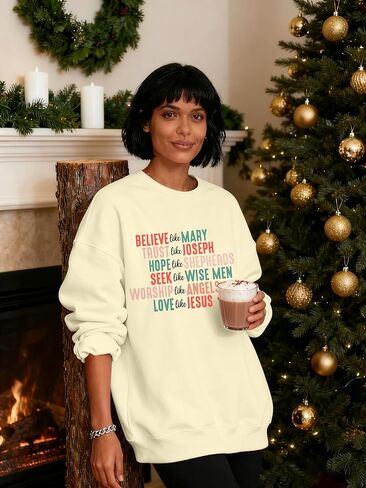 KIDDAD Christian Sweatshirts for Women Oversized Jesus Sweatshirt Love like Jesus Pullover Bible Verse Inspirational Tops in Kuwait