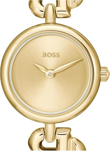 ساعة BOSS Double B Dressy النسائية - هيكل دائري صغير، مينا أشعة الشمس، تصميم مستوحى من المجوهرات، ساعة بثلاثة عقارب - هدية لها in Kuwait