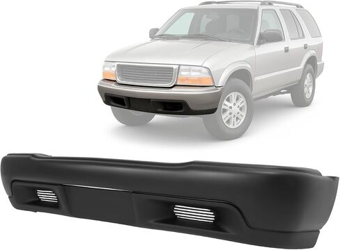 KUAFU Front Bumper Cover Compatible with 1998-2004 GMC Jimmy Sonoma SL/SLS Rear Wheel Drive W/License Plate Provision, W/O Tow Hook, Fog Light, Sensor Hole Replace For GM1000557, 12377119 in Saudi Arabia