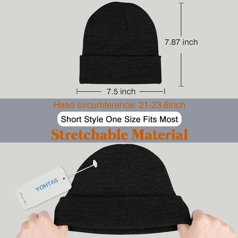 Beanie Hats for Men Women, Classic Knit Cuff Soft Warm Winter Hats Unisex Daily Skull Cap in Saudi Arabia