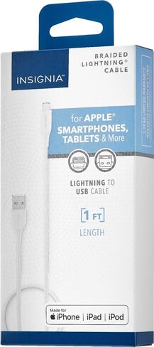 Lightning Charging Cables & Apple Watch Magnetic Chargers – USB-A and USB-C Options, Multiple Lengths, Fast Charging for iPhone, iPad, and Apple Watch (USB-A to Lightning Cable (2 Pack, 4 ft), White) in Kuwait