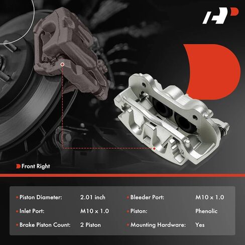 A-Premium Disc Brake Caliper Assembly with Bracket Compatible with Jeep Vehicles - JL Series Wrangler 2018-2023 - Front Right Passenger Side in Saudi Arabia