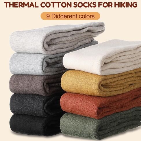 27 Pairs Warm Knee High Socks for Women Soft Cotton Thermal Knit Long Socks Winter Tall Boot Cushioned Women Calf for Hiking Work Skiing Camping Running Gifts in Saudi Arabia