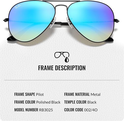 Ray-Ban RB3025 AVIATOR FLASH LENSES GRADIENT Pilot Shaped Sunglasses for Men & Women with Official RAYBAN Eyewear Kit in Saudi Arabia