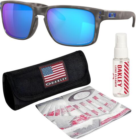 OAKLEY HOLBROOK OO9102 Sunglasses MATTE BLACK Frame with PRIZM SAPPHR IRID POLARIZED Lenses With Official Eyewear Kit in Saudi Arabia