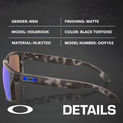 OAKLEY HOLBROOK OO9102 Sunglasses MATTE BLACK Frame with PRIZM SAPPHR IRID POLARIZED Lenses With Official Eyewear Kit in Saudi Arabia
