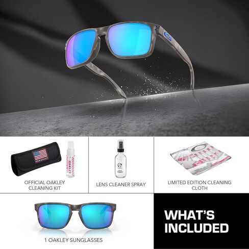OAKLEY HOLBROOK OO9102 Sunglasses MATTE BLACK Frame with PRIZM SAPPHR IRID POLARIZED Lenses With Official Eyewear Kit in Saudi Arabia