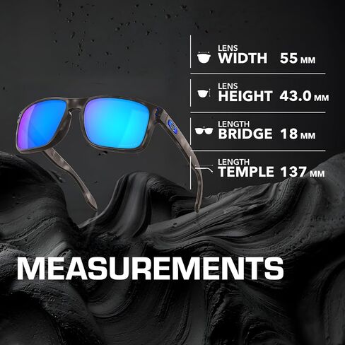 OAKLEY HOLBROOK OO9102 Sunglasses MATTE BLACK Frame with PRIZM SAPPHR IRID POLARIZED Lenses With Official Eyewear Kit in Saudi Arabia