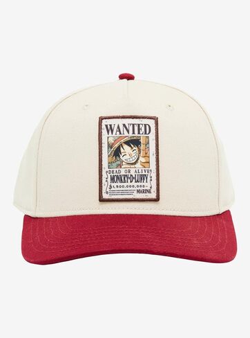 قبعة ملصق BoxLunch One Piece Monkey D. Luffy Wanted باللون الكاكي الحصري in Kuwait
