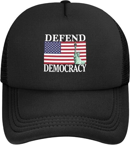 Defend Democracy Hat Save Democracy Hat Trucker Mesh Cap for Men Women Black in Saudi Arabia