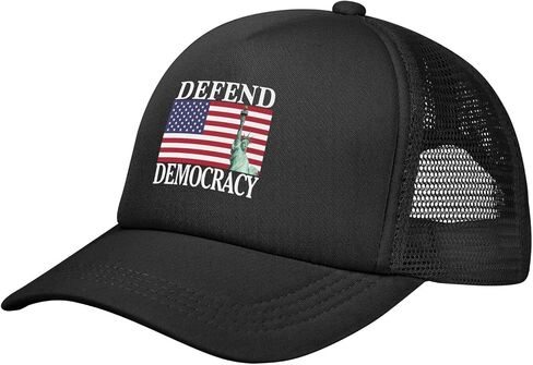 Defend Democracy Hat Save Democracy Hat Trucker Mesh Cap for Men Women Black in Saudi Arabia