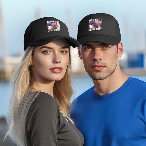 Defend Democracy Hat Save Democracy Hat Trucker Mesh Cap for Men Women Black in Saudi Arabia