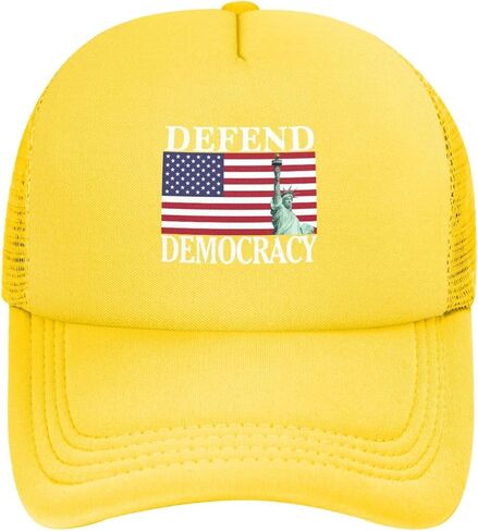 Defend Democracy Hat Save Democracy Hat Trucker Mesh Cap for Men Women Black in Saudi Arabia