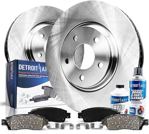 Detroit Axle - Front Brake Kit for 97-05 Chevy Blazer, 98-04 S10, 98-02 GMC Jimmy, 98-04 Sonoma, 97-01 Olds Bravada Brake Rotors 1999 2000 01 02 03 04 Replacement Ceramic Brakes Pads [Check Fitment] in Saudi Arabia