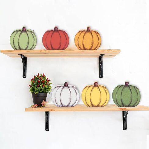 COCHIE Wooden Fall Leaves Decorations for Home Office Indoor, Farmhouse Thanksgiving Table Tiered Tray Decor Set of 6, Vintage Fall Harvest Maple Leaf Block Signs Tabletop Shelf Decoration (Retro) in Saudi Arabia