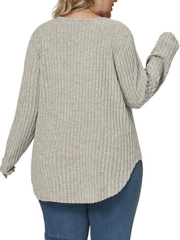 VISLILY Plus-Size-Sweaters for Women Trendy Long Sleeve Lightweight Cardigan Outerwear Loose Button Tunic Open Front Tops in Saudi Arabia