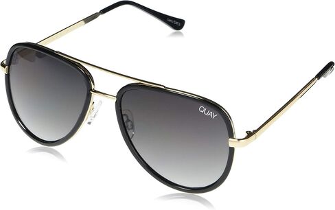 Quay Women's All In Mini Sunglasses, Black/Smoke Fade Lens, One Size in Saudi Arabia