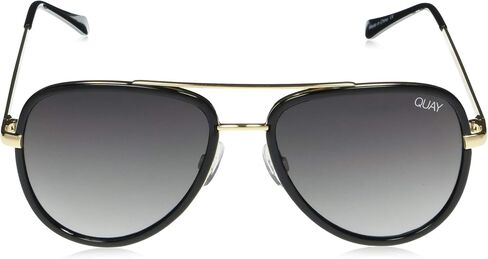 Quay Women's All In Mini Sunglasses, Black/Smoke Fade Lens, One Size in Saudi Arabia