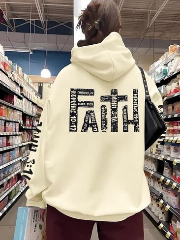 FASHGL يسوع هوديس للنساء سويت شيرت مسيحي رسالة الرسم الإيمان البلوز المسيحية هوديي طويلة الأكمام قمم in Saudi Arabia