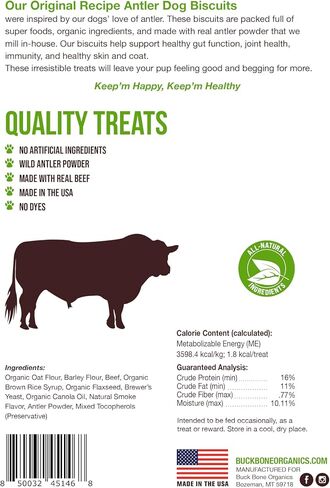 Buck Bone Organics Antler Dog Biscuits 16 OZ Bag in Kuwait