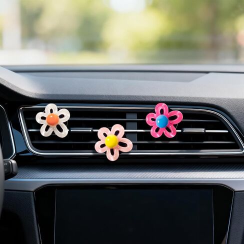6Pcs Flower Air Vent Clip Car Accessories Air Freshener Dashboard Accessories Charm Car Inter Decor in Saudi Arabia