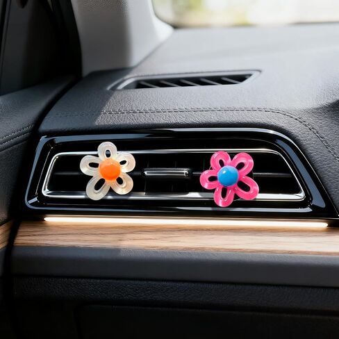 6Pcs Flower Air Vent Clip Car Accessories Air Freshener Dashboard Accessories Charm Car Inter Decor in Saudi Arabia