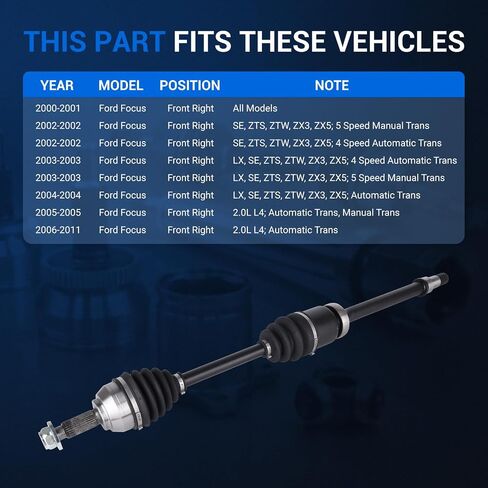 Autoround 662144 CV Axle Shaft Assembly Compatible with Ford Focus 2000-2011, Front Right Passenger Side in Saudi Arabia