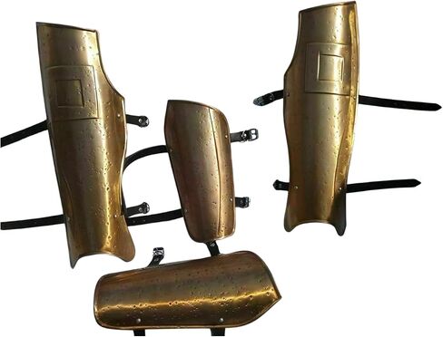Active Industries Leg Guard Bracers Graves Set Brass Arm Guard Arm Medieval Guard Medieval 300 Spartan Arm Guard & Armor Bracers Leather, gold in Saudi Arabia