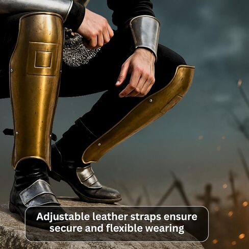 Active Industries Leg Guard Bracers Graves Set Brass Arm Guard Arm Medieval Guard Medieval 300 Spartan Arm Guard & Armor Bracers Leather, gold in Saudi Arabia