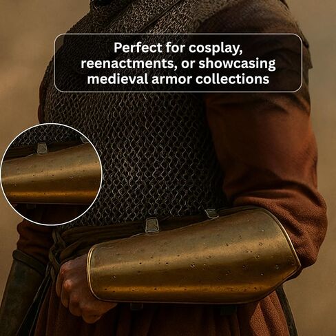 Active Industries Leg Guard Bracers Graves Set Brass Arm Guard Arm Medieval Guard Medieval 300 Spartan Arm Guard & Armor Bracers Leather, gold in Saudi Arabia