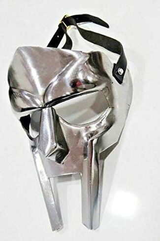 قناع MF Doom Rapper Madvillain Gladiator بلمسة نهائية فضية زي LARP قابل للارتداء in Saudi Arabia
