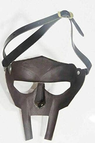 قناع MF Doom Rapper Madvillain Gladiator بلمسة نهائية فضية زي LARP قابل للارتداء in Saudi Arabia