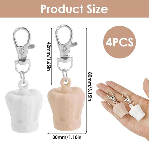 Lip Balm Keychain Cap Compatible with Summer Fridays, LANGIGE Lip Balm, Lipgloss Holder Keychain for Travel, Backpack (2 White+2 Brown) in Saudi Arabia