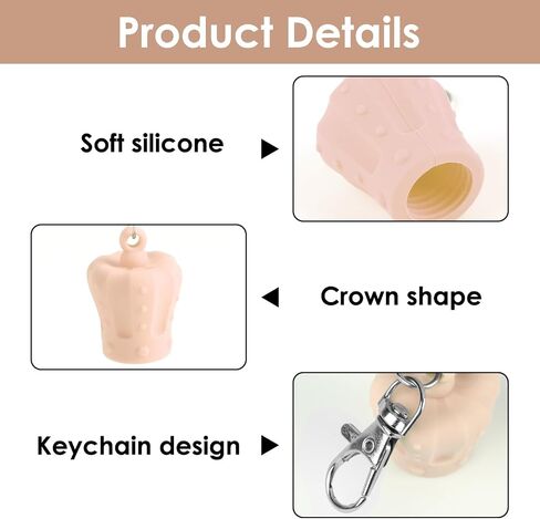Lip Balm Keychain Cap Compatible with Summer Fridays, LANGIGE Lip Balm, Lipgloss Holder Keychain for Travel, Backpack (2 White+2 Brown) in Saudi Arabia