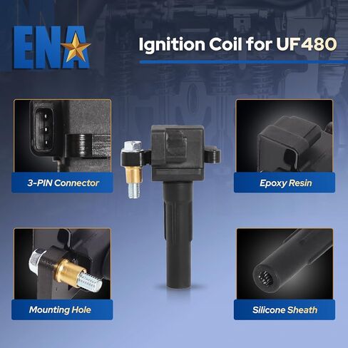 ENA Set of 4 Ignition Coil Pack Compatible with Subaru 2002 2003 2004 2005 Impreza WRX 2.0L H4 Replacement for EJ205 C1401 UF480 in Saudi Arabia