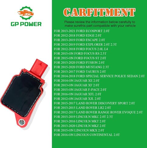 Red Ignition Coil Packs UF670 Set of 4 Compatible With Ford Ecosport Edge Explorer Focus RS ST Fusion Mustang Jaguar XE XF XFL F-Pace XJL LR2 Discovery Sport Lincoln MKC MKT MKX 2.0T 2.3T in Saudi Arabia