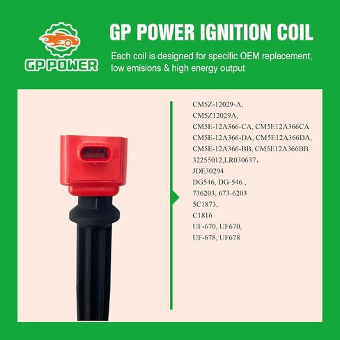 Red Ignition Coil Packs UF670 Set of 4 Compatible With Ford Ecosport Edge Explorer Focus RS ST Fusion Mustang Jaguar XE XF XFL F-Pace XJL LR2 Discovery Sport Lincoln MKC MKT MKX 2.0T 2.3T in Saudi Arabia
