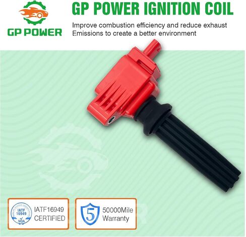 Red Ignition Coil Packs UF670 Set of 4 Compatible With Ford Ecosport Edge Explorer Focus RS ST Fusion Mustang Jaguar XE XF XFL F-Pace XJL LR2 Discovery Sport Lincoln MKC MKT MKX 2.0T 2.3T in Saudi Arabia