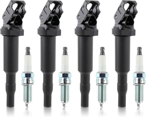 AUTOKAY Ignition Coil & Iridium Spark Plug Set of 4 for BMW 128i 135i 335i 325i 328i 330i M5 M6 525xi 528i 550i 750i N54 X3 X5 X6 Z4 Replaces UF592 C1638 12137571643 12137594937 in Saudi Arabia