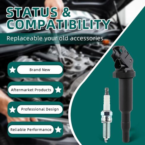 AUTOKAY Ignition Coil & Iridium Spark Plug Set of 4 for BMW 128i 135i 335i 325i 328i 330i M5 M6 525xi 528i 550i 750i N54 X3 X5 X6 Z4 Replaces UF592 C1638 12137571643 12137594937 in Saudi Arabia