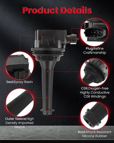 cciyu 5Pcs New Ignition Coil Coils UF341 C1258 Replacement fit for Volvo C70 S60 S70 S80 V70 XC70 XC90 L5 2.3L 2.4L 2.5L C1258 UF341 5C1320 in Saudi Arabia