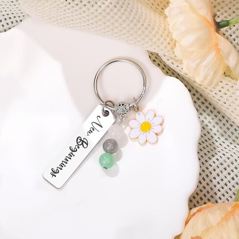 MFTRADING New Beginnings Keychain for Women Friends Coworkers Daughter Son Birthday Christmas Gifts Natural Crystal Keychain in Saudi Arabia